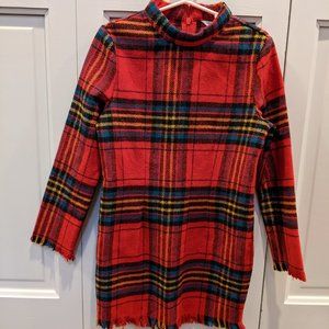 COMMENT Red Tartan Long Sleeve Dress